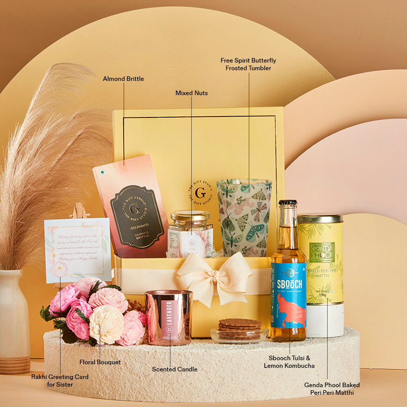 Sip, Snack & Shine Hamper for Sister_The Gift Studio