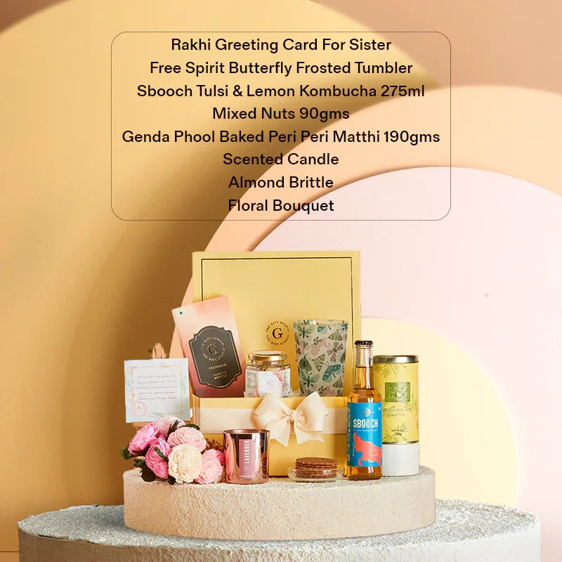 Sip, Snack & Shine Hamper for Sister_The Gift Studio