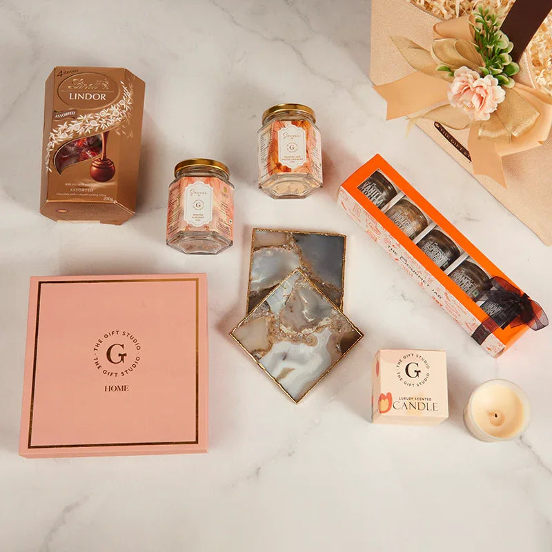 A top-down flat lay showing the full Small Big Things assortment.