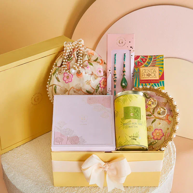 Sweet Ties Bhaiya Bhabhi Rakhi Hamper-The Gift Stduio