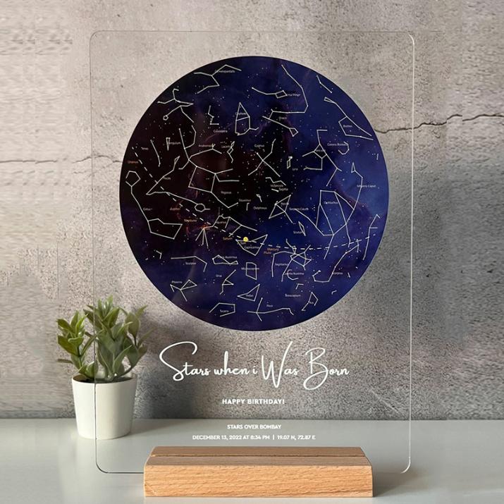 Sytara Blue Galaxy Acrylic Desk Frame