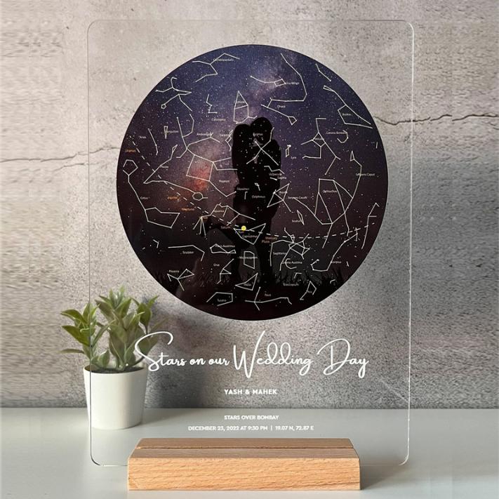Sytara Milky Way Couple Acrylic Desk Frame