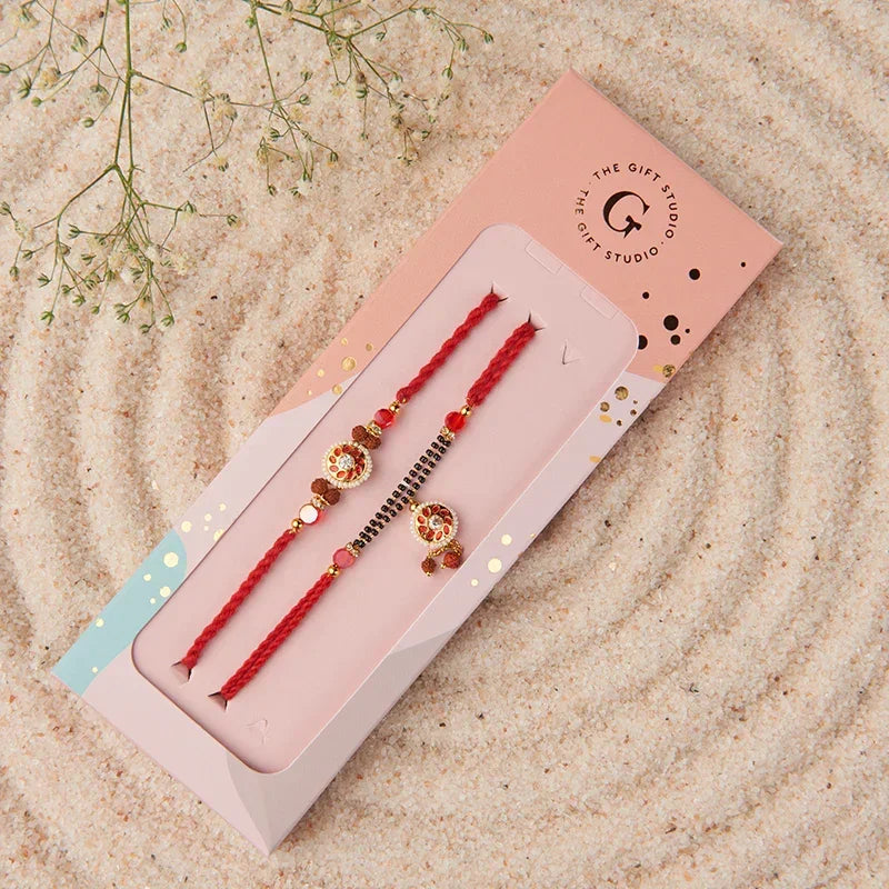Traditional Meenakari Bhaiya Bhabhi Rakhi_The Gift Studio