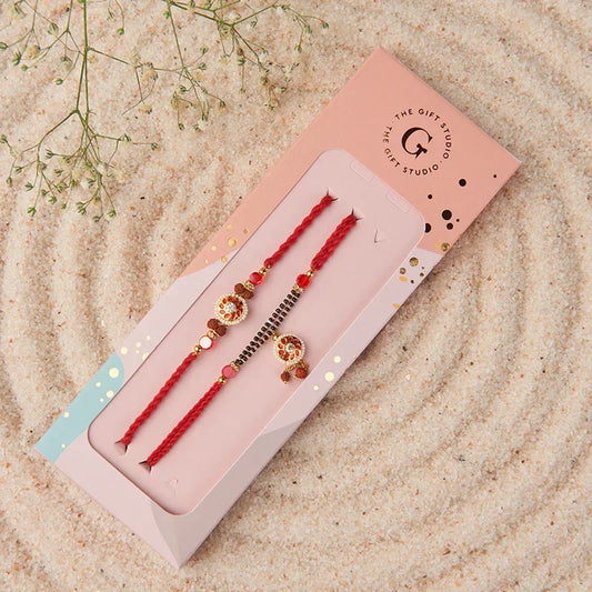 Traditional Meenakari Bhaiya Bhabhi Rakhi_The Gift Studio