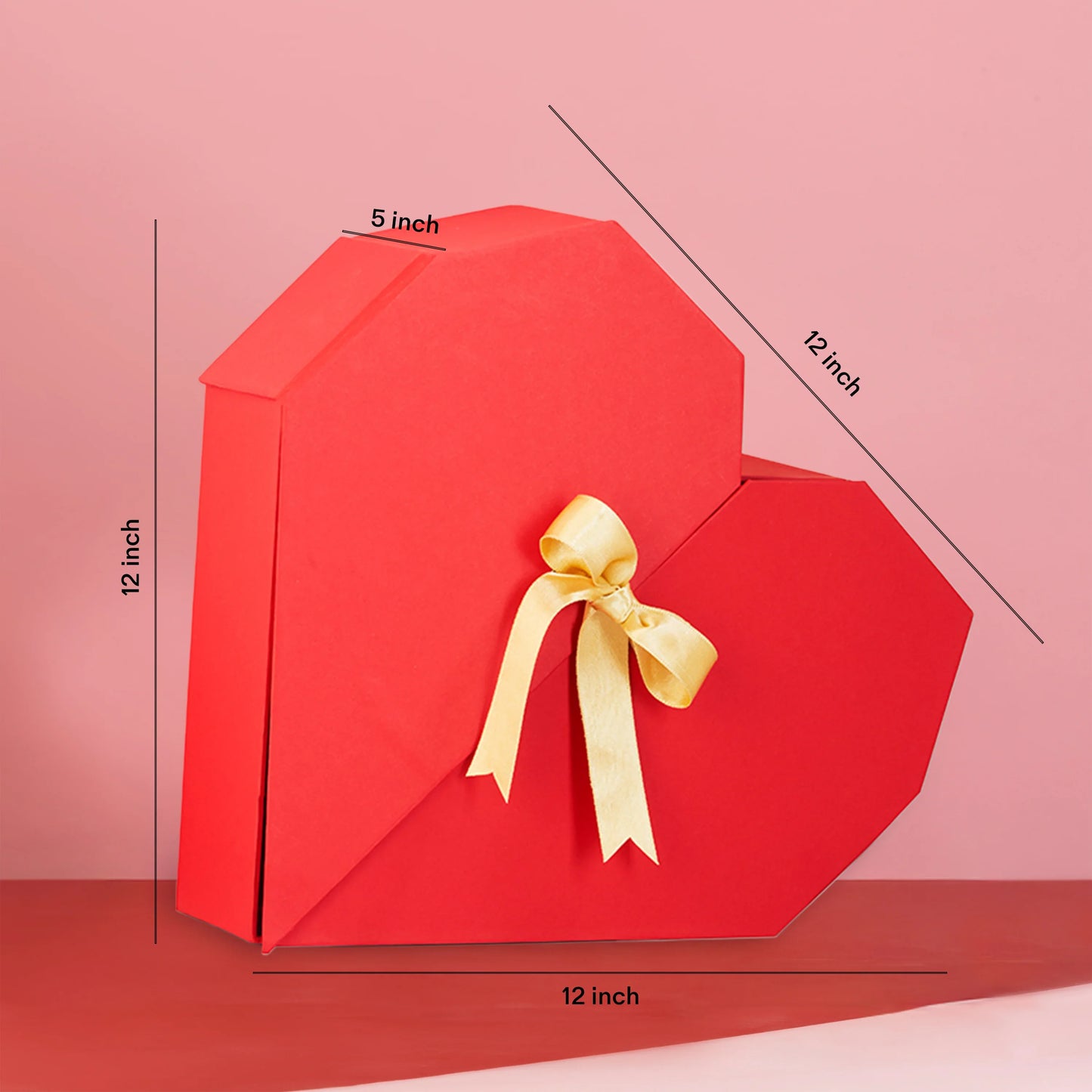 Exact dimensions and measurements of the You & Me Romantic Keepsake Hamper box