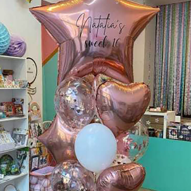 Big Star, Small Heart, Small Star, Confetti & Latex Balloons