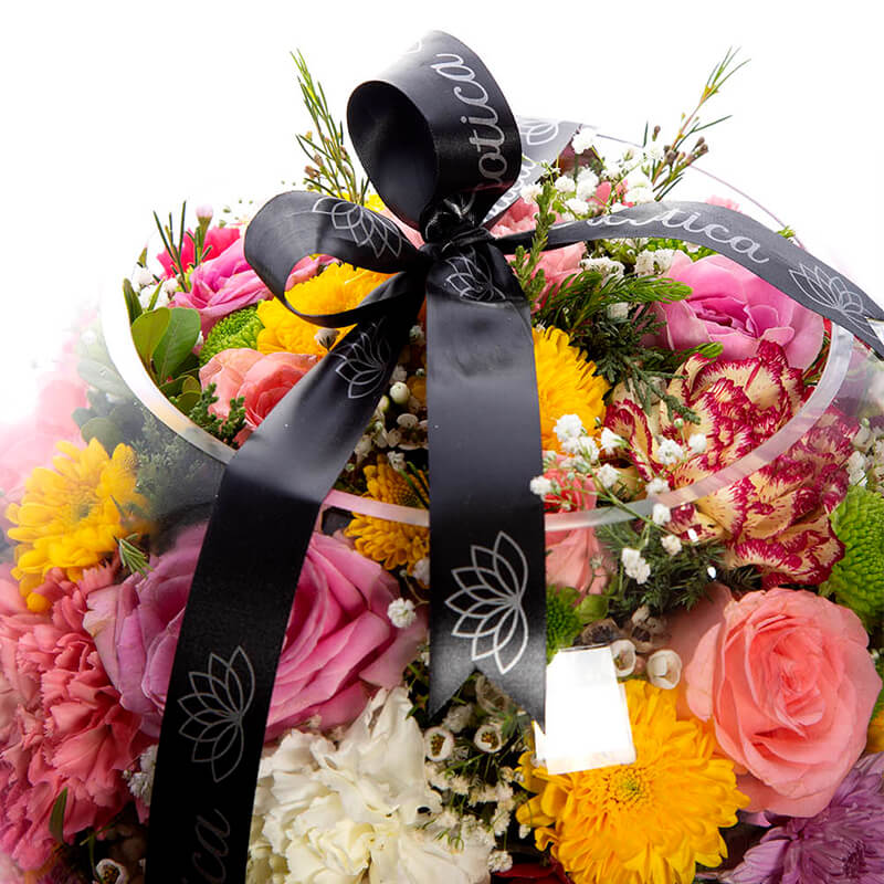 Glass Vase Of Daisy, Roses & Carnations