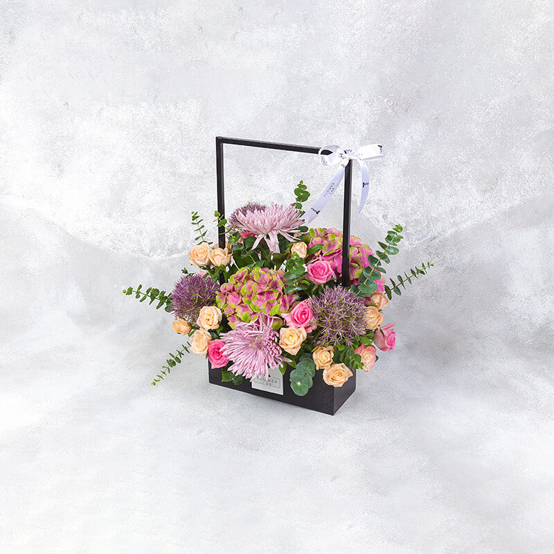 Wild Flower Arrangement In Large Metal Basket (Large)