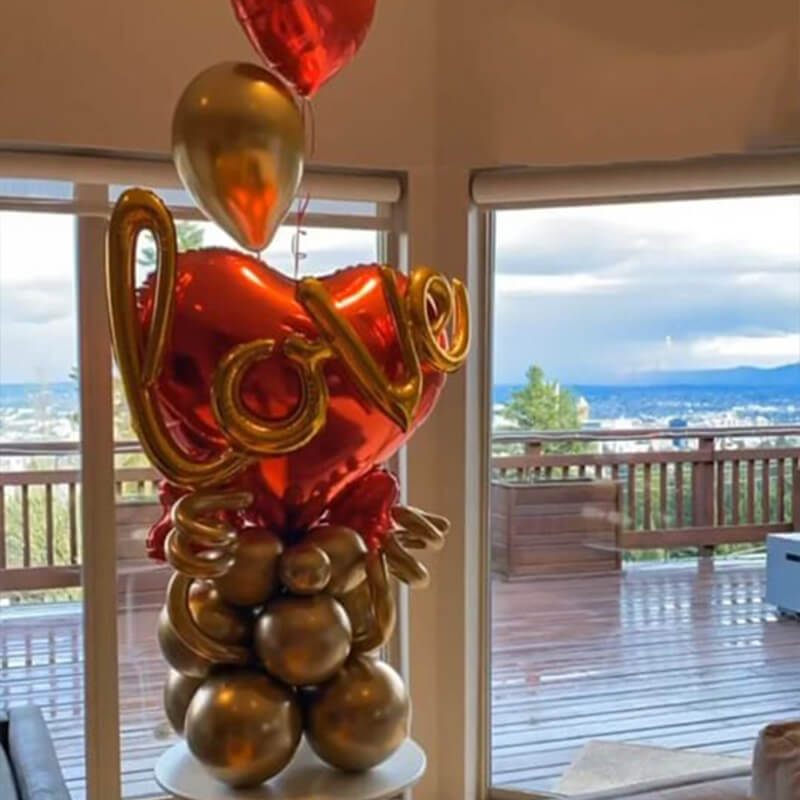 Big Heart Balloon, Small Heart Balloon & Latex Balloon