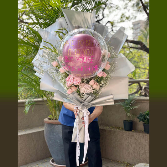 Large Hand Bouquet With Customisable Baloon