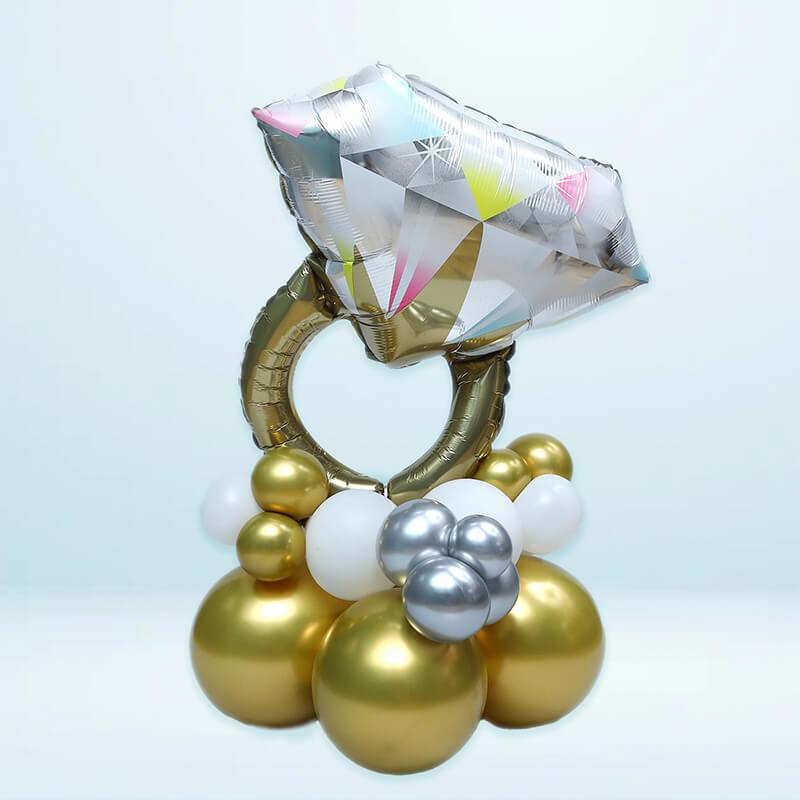 V-Day Special Ring Balloon Arrangement - The Gift Studio