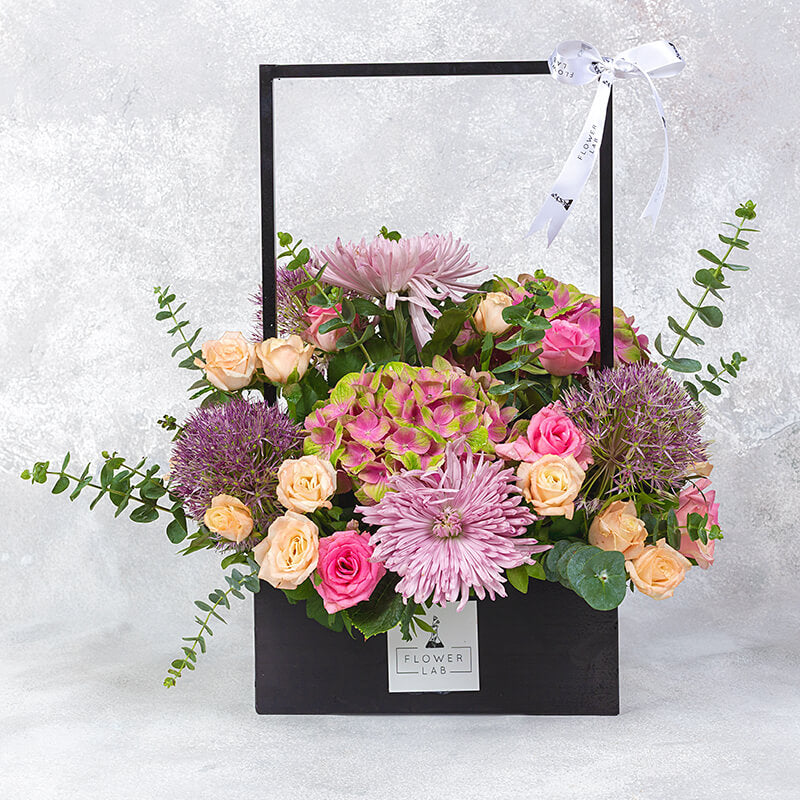 Wild Flower Arrangement In Large Metal Basket (Small)