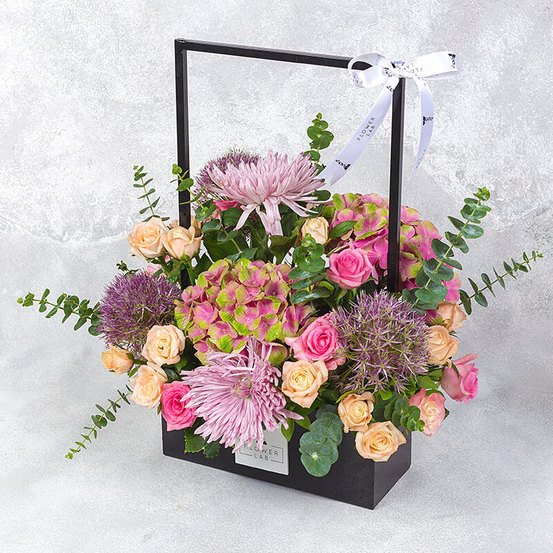 Wild Flower Arrangement In Large Metal Basket (Small)