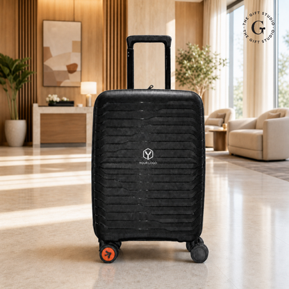 Nile Cabin Trolley Bag in black with TGS branding