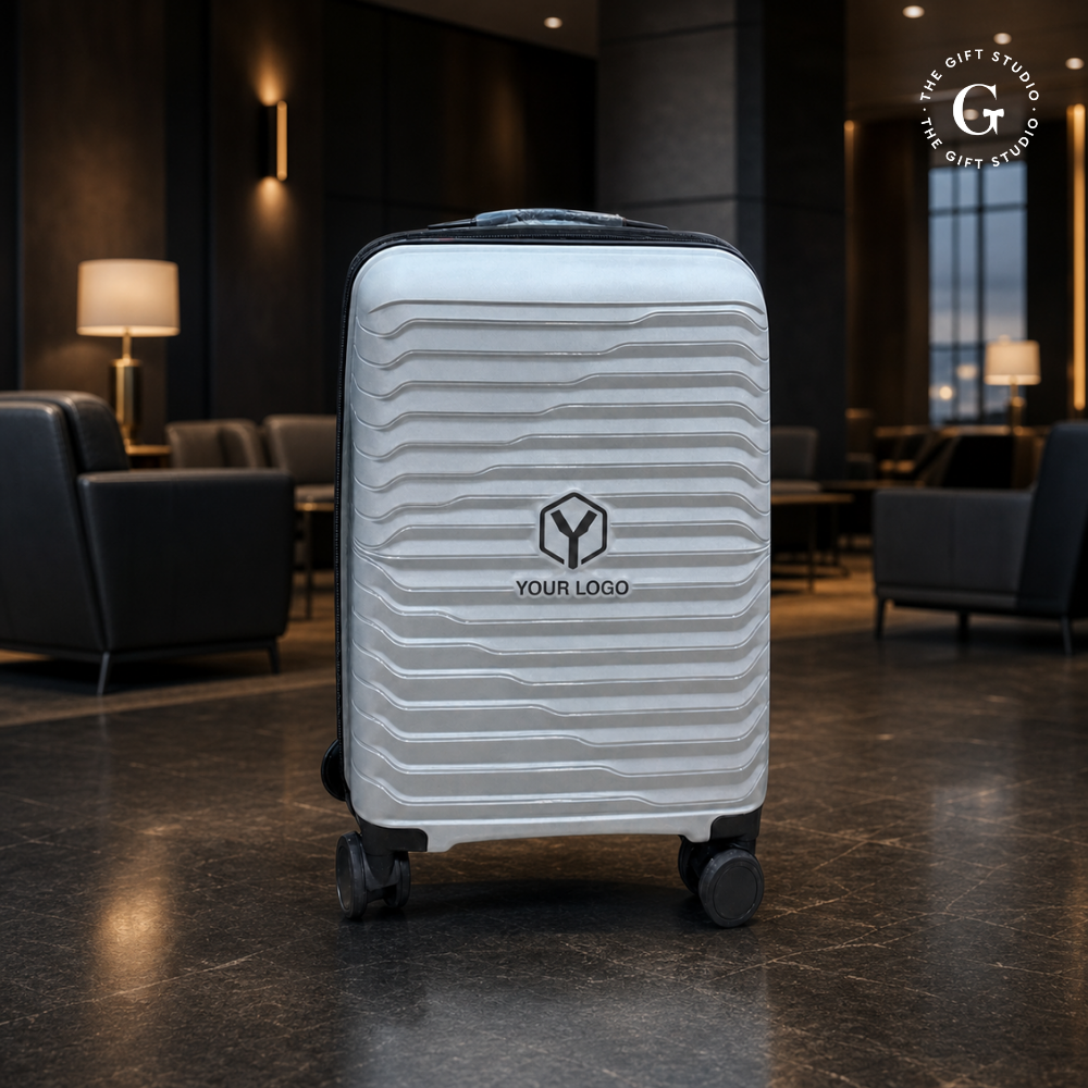 Nile Cabin Trolley Bag in silver with TGS branding