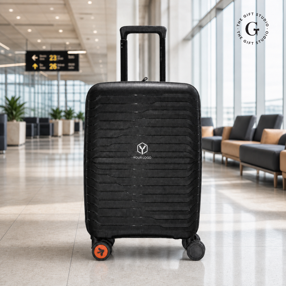 Nile Cabin Trolley Bag in black with TGS branding