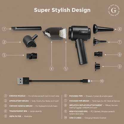 XECH V-GUN PRO – Cordless Vacuum & Blower with TGS branding