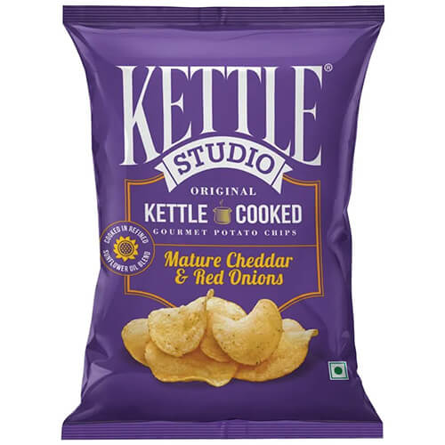 Kettle Studio Cheddar & Red Onions 125G