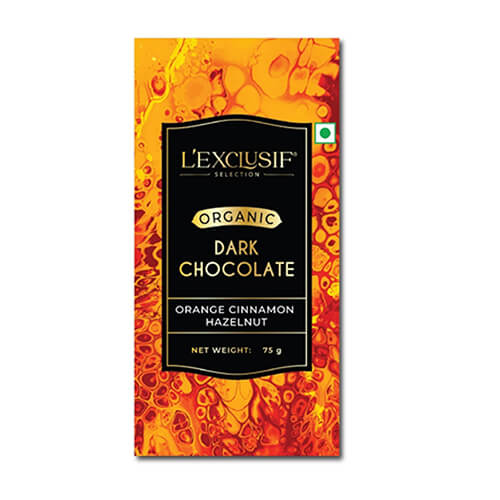 Le Organic Dark Chocoalate Orange Cinnamon Hazelnut Bar 75G