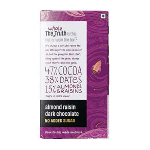 The Whole Truth Dark Chocolate 55Per Almond Raisin 80G