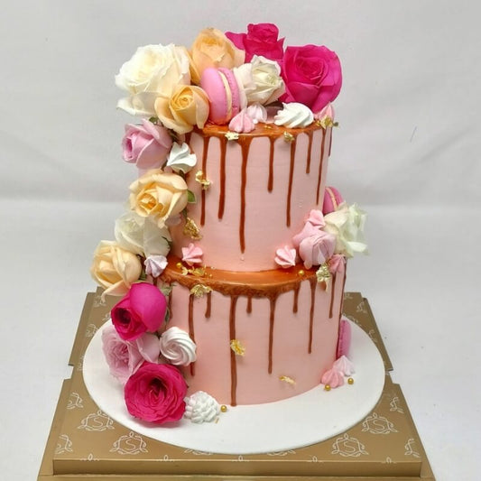Macaron Flower Cake