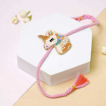 Unicorn Beaded Rakhi