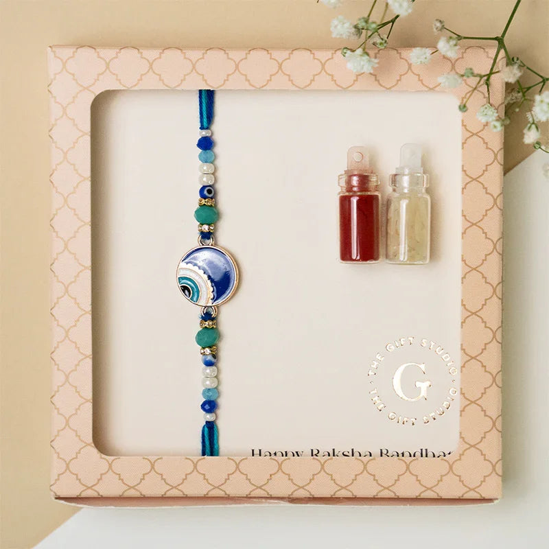 Evil Eye Enamel Rakhi - The Gift Studio