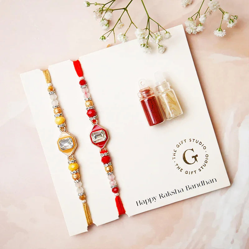 Kundan Special Rakhis (Set of 2) - The Gift Studio