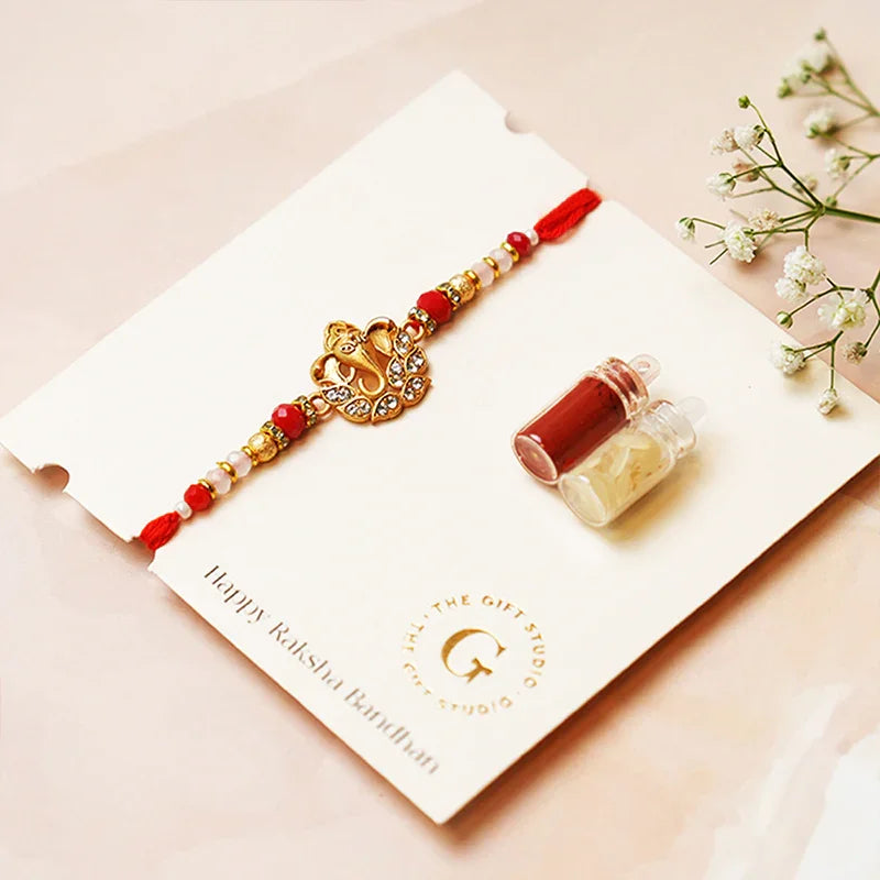 Gold Ganesha Rakhi - The Gift Studio