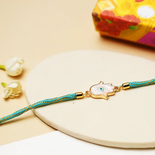 Mother of Pearl Hamsa Rakhi - The Gift Studio