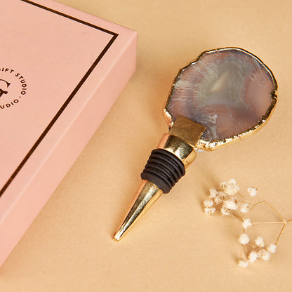 Grey Agate Wine Stopper