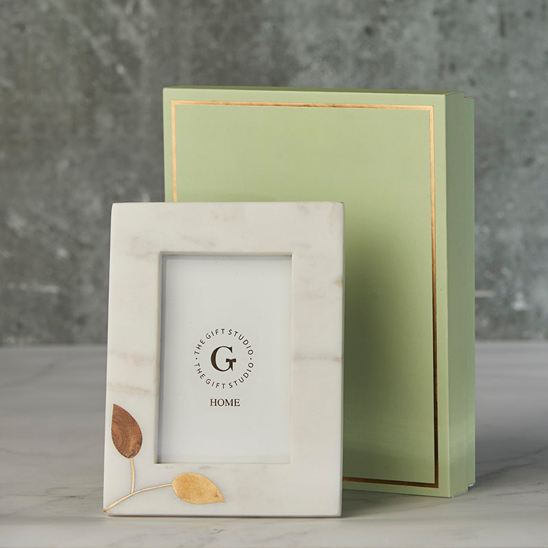 Timeless White Marble Photo Frame