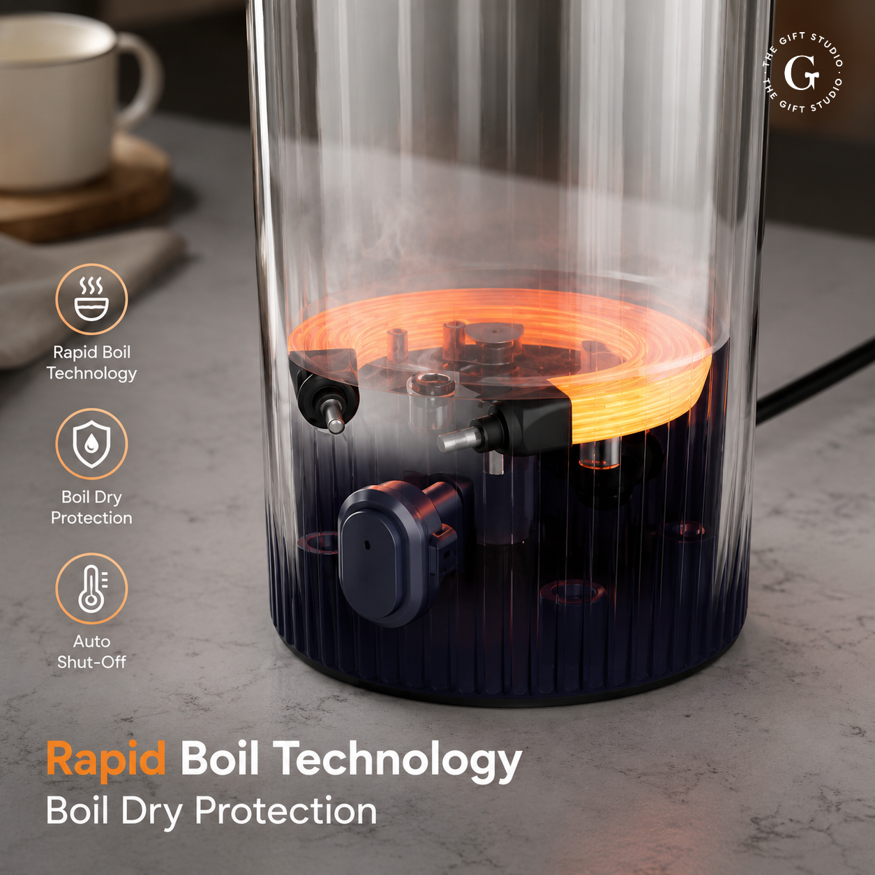 XECH Hydroboil Pro portable electric kettle with TGS logo branding
