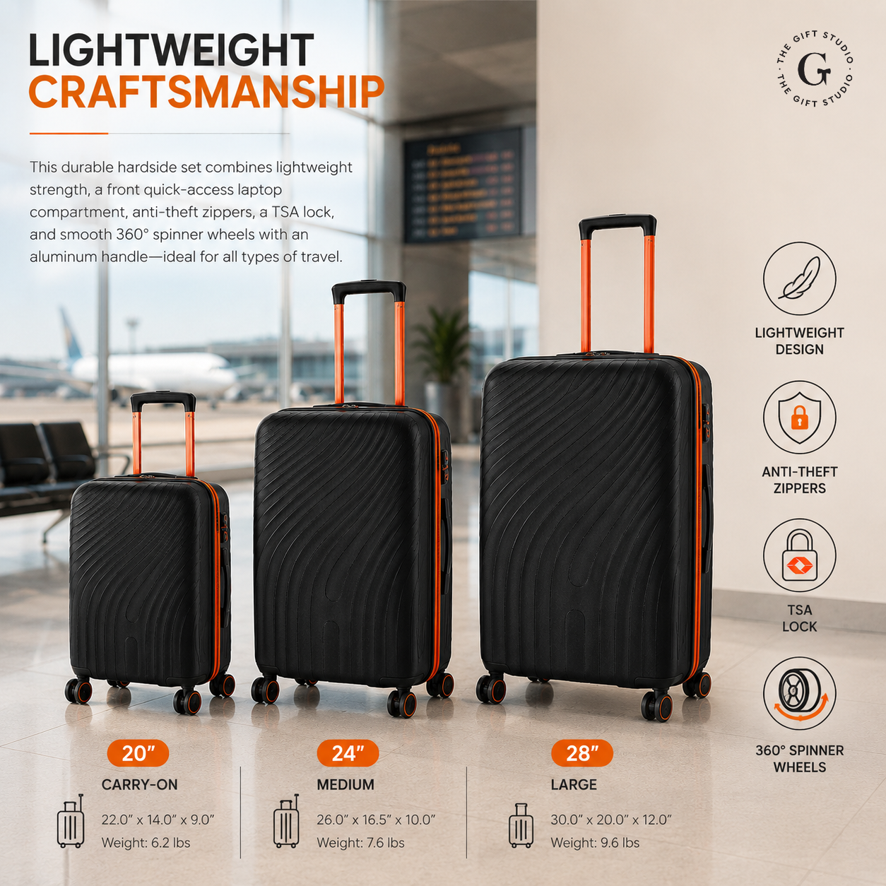 Nasher Miles Black Cabin Luggage Bag with TGS Logo Branding.
