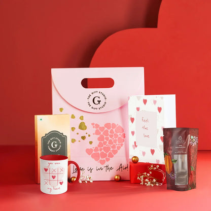 Chocolove Hamper items artfully displayed