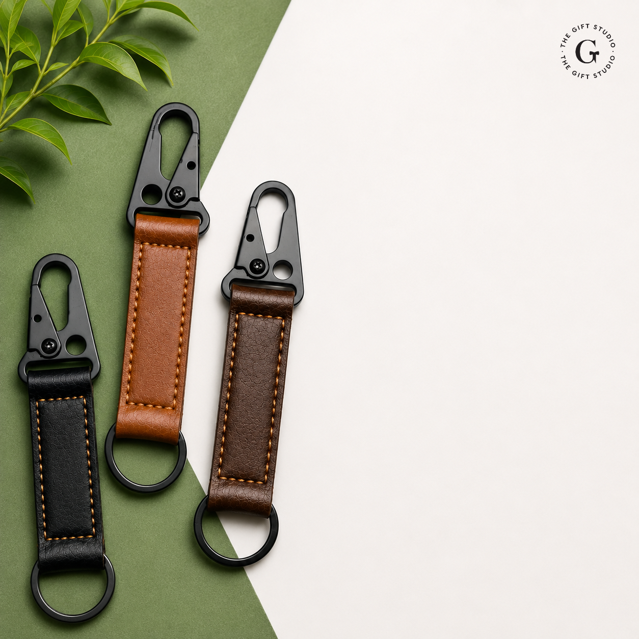Stylish Leather strap and clipper Keyring with TGS branding