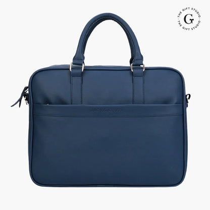 Blue handbag with a Jack & Jones  branding and TGS Logo