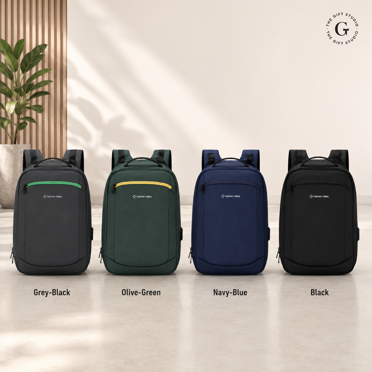 Nasher Miles Laptop backpack with TGS logo branding