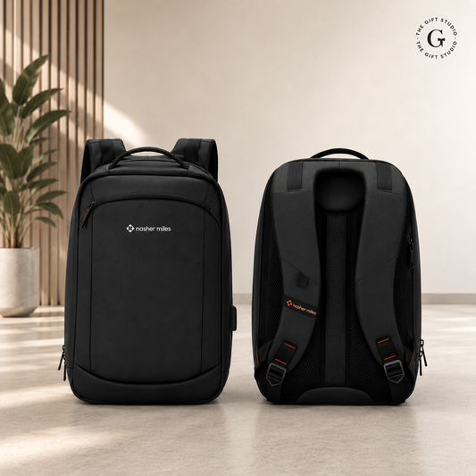 Nasher Miles Laptop backpack with TGS logo branding