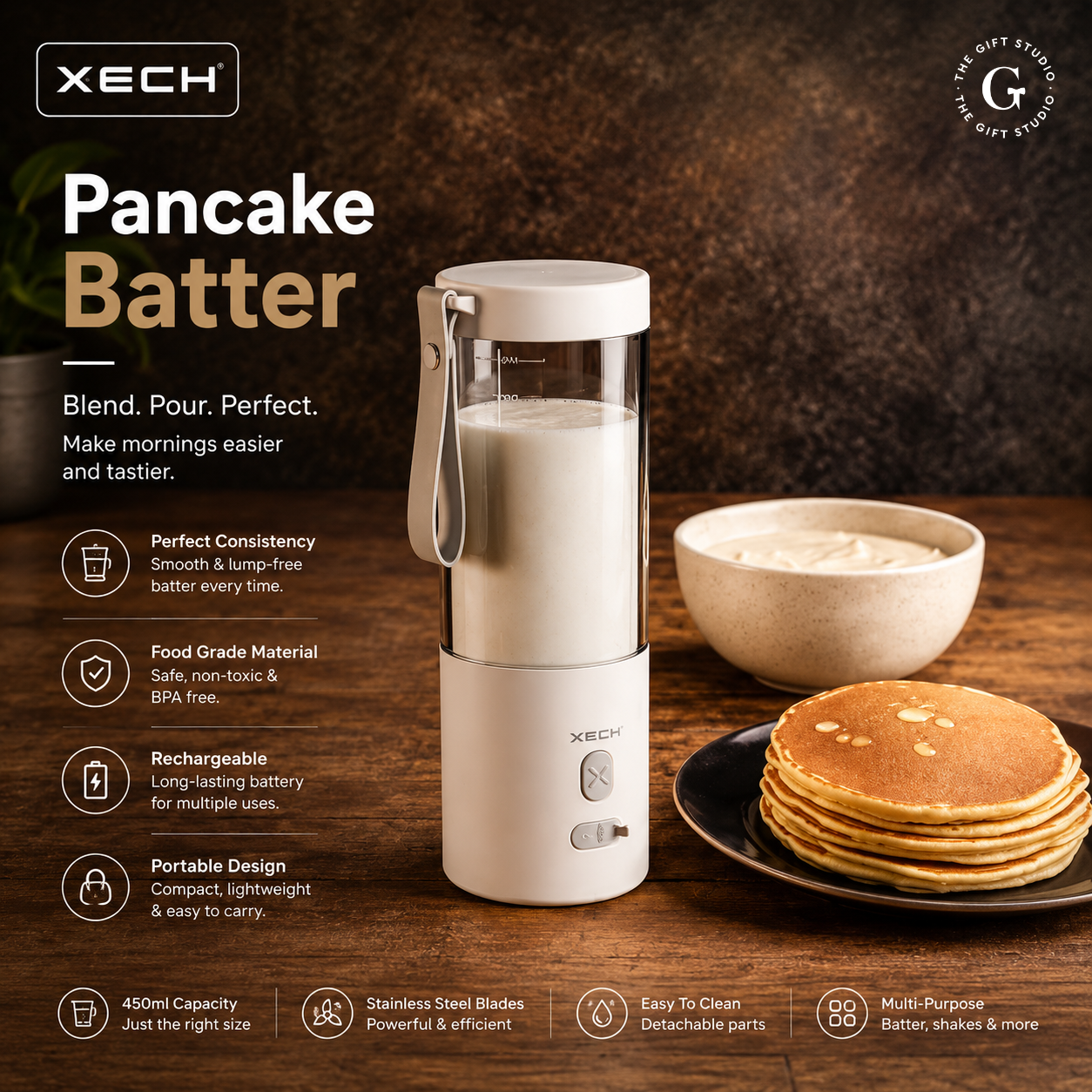 Xech Blend Portable Rechargeable Blender with TGS branding