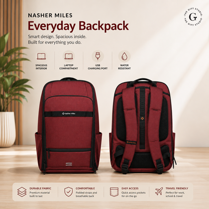 Nasher Miles Travel backpack with multiple compartments with TGS  branding