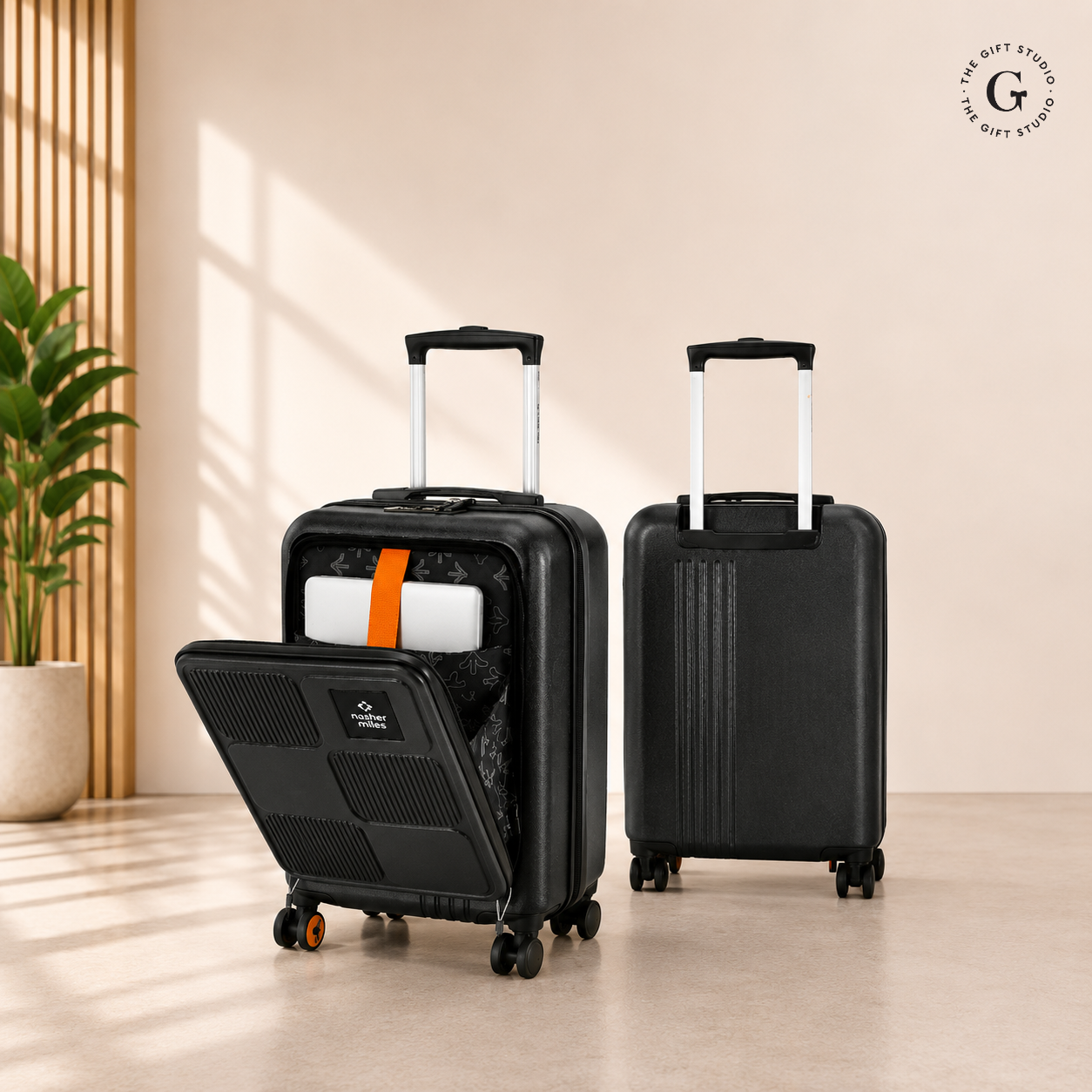Nasher Miles brand Travel Cabin small luggage suitcase with TGS logo