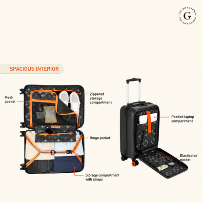 Nasher Miles brand Travel Cabin small luggage suitcase with TGS logo