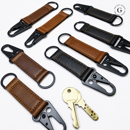 Stylish Leather strap and clipper Keyring with TGS branding