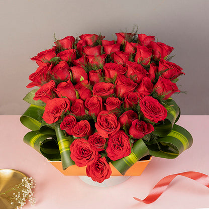 45 Red Color Roses Arrangement