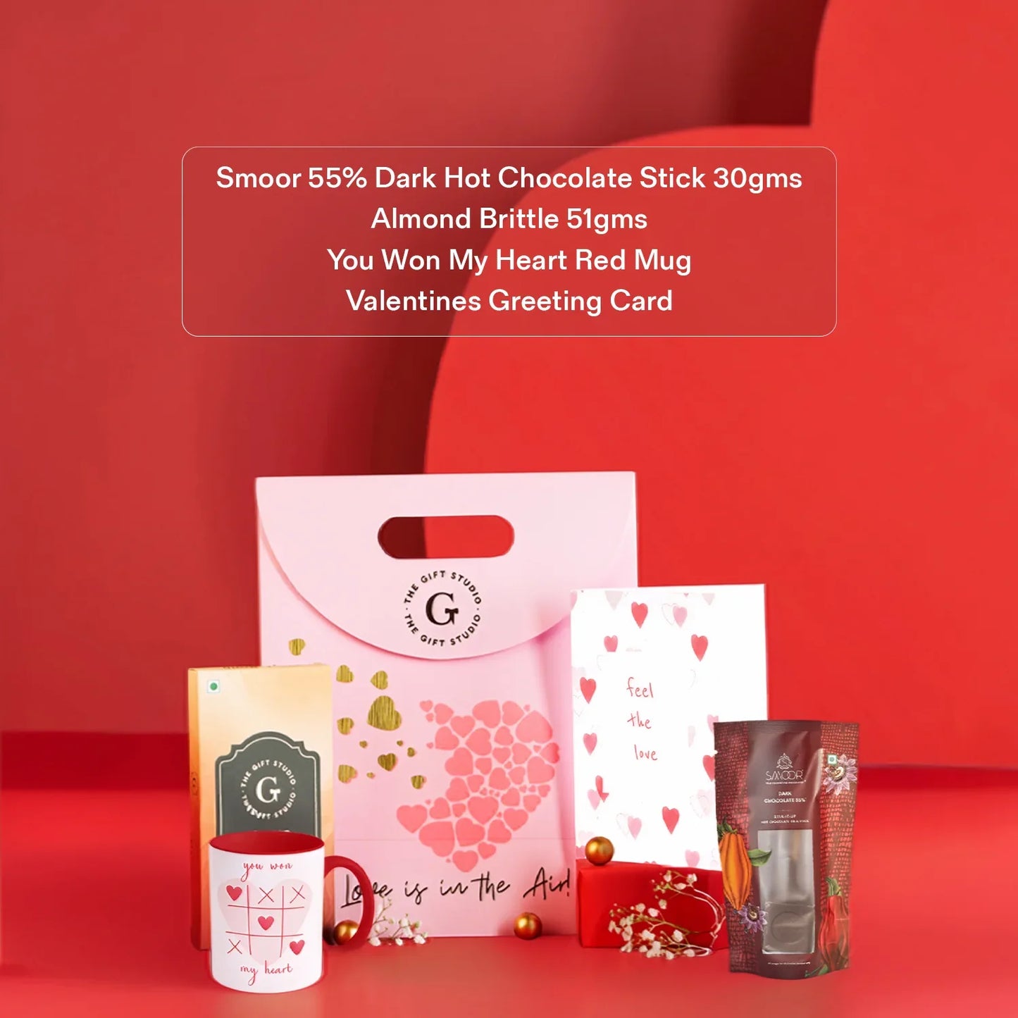 Chocolove Hamper shown with clear list of all items 