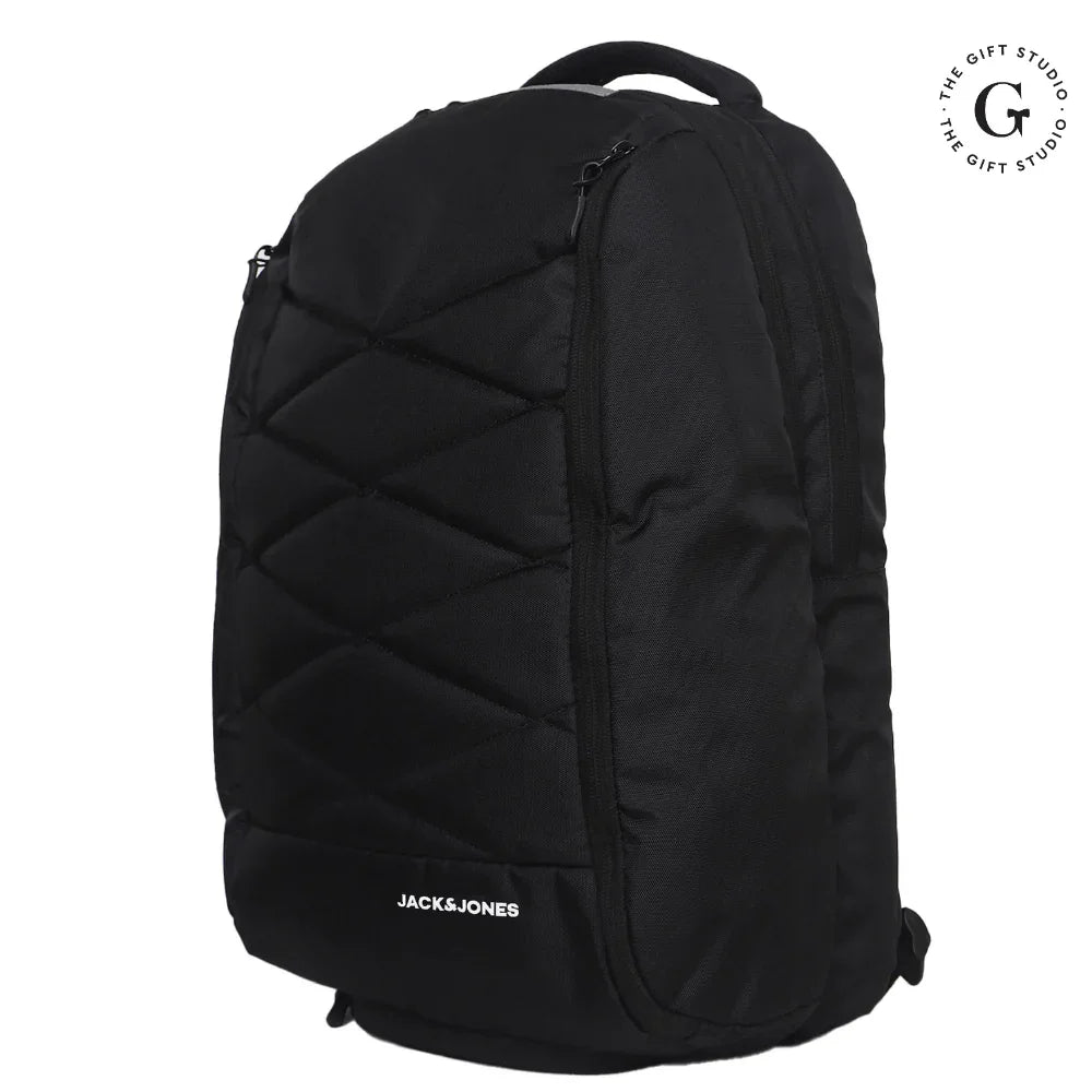 Black Jeff Max Backpack with TGS Logo and Jack & Jones Branding