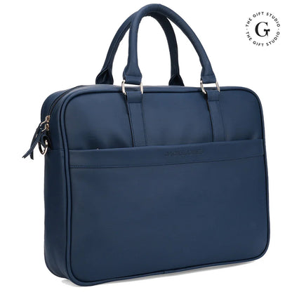 Blue handbag with a Jack & Jones  branding and TGS Logo