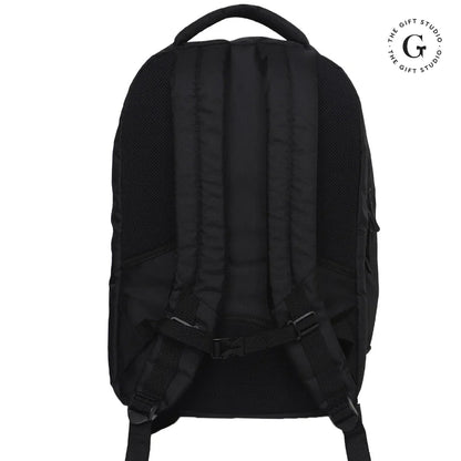 Black Jeff Max Backpack with TGS Logo and Jack & Jones Branding