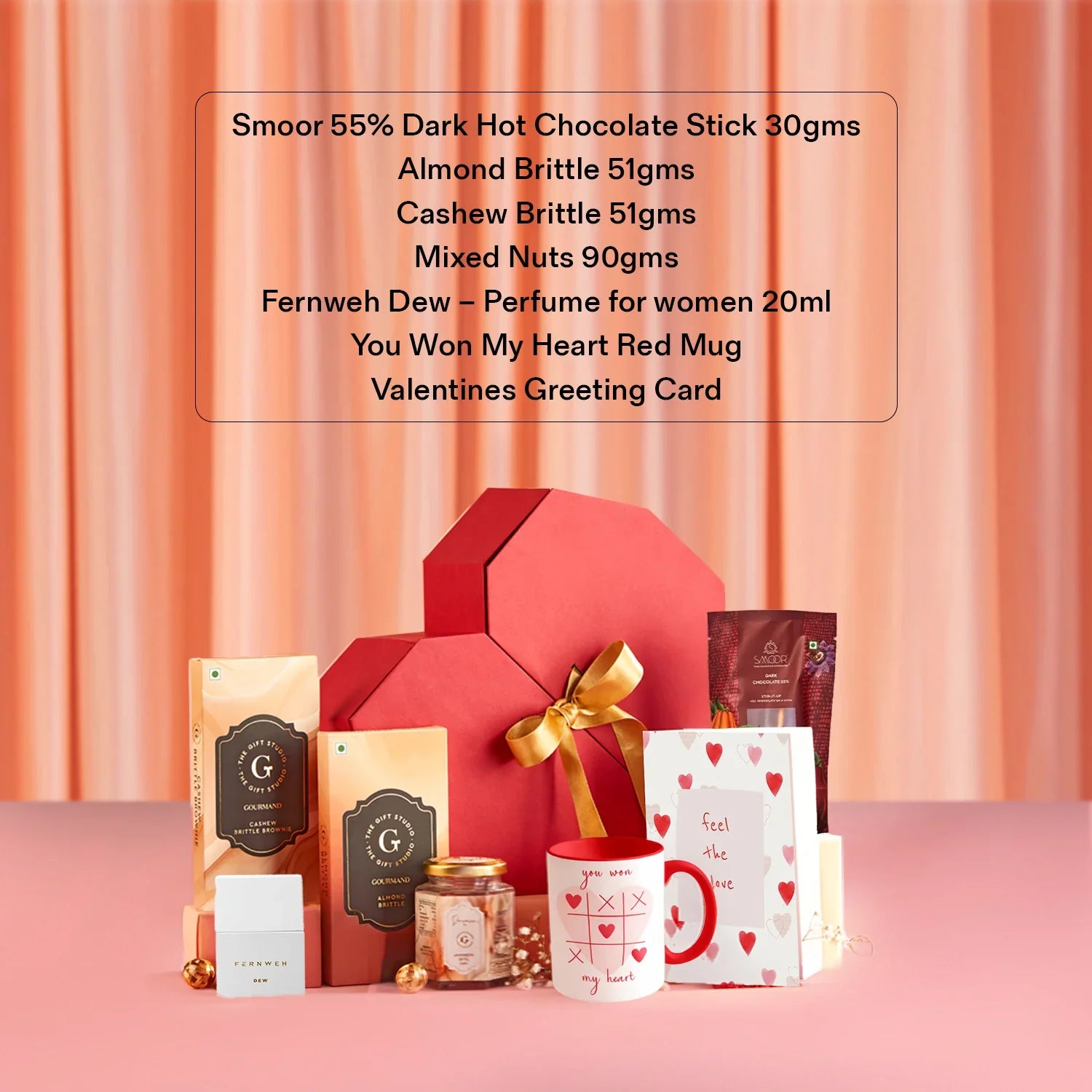Be Mine Hamper shown with clear list of all items